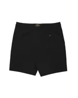 Short de baño negro con cordón ajustable en la cintura y logo de Deus Ex Machina con una palmera bordado en la pierna derecha.
