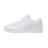 Championes Puma Caven 2.0 unisex, color blanco con detalles en marrón y negro. Zapatillas de estilo retro inspiradas en el baloncesto de los años 80, con plantilla SoftFoam para mayor comodidad.
