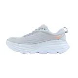 Championes Hoka Bondi 8 para running, color negro con suela celeste y logo blanco.
