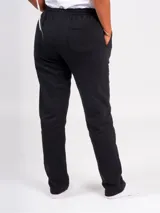 Pantalón de jogging azul marino, de corte recto y tiro alto, con cintura elástica y bolsillos laterales.