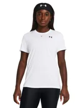 Remera deportiva Under Armour Tech™ para mujer, color blanco, de corte holgado y tejido ligero.