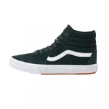 Championes de caña alta Vans BMX Sk8-Hi, color verde oscuro con la clásica banda lateral blanca.