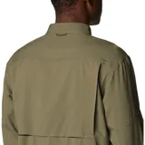 Camisa de hombre Columbia Silver Ridge, color beige, de manga larga con botones para enrollar, dos bolsillos frontales con botón, ventilación en la espalda y protección solar UPF 50.
