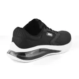 Championes deportivos Actvitta Fizzbee, color negro con suela blanca y detalles en gris.