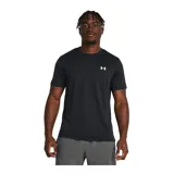Remera deportiva negra de manga corta, con logo Under Armour estampado en blanco en el pecho.
