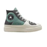 Championes de caña alta Converse Chuck Taylor Construct, con plataforma, en colores gris, celeste y blanco.