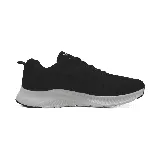 Championes deportivos acordonados color negro con suela blanca.