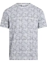 Remera Calvin Klein de hombre con estampado de cuadros en blanco y negro.