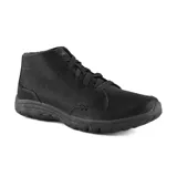 Bota casual Skechers Relaxed Fit Reggae Fest 2.0 Strike a Chord, color negro, con cordones, capellada de cuero sintético y plantilla Skechers Air-Cooled Memory Foam.