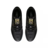 Championes urbanos Puma CA Pro Classic II, color negro con detalles dorados y suela blanca con línea negra.