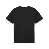 Remera deportiva Puma Ess Heather Cat color negro con logo estampado en el pecho.
