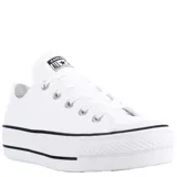 Championes de plataforma color blanco con cordones y diseño clásico de Chuck Taylor.