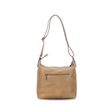 Bandolera negra de símil cuero con dos bolsillos frontales con cierre, un bolsillo trasero y tres bolsillos internos. Incluye correa larga regulable de símil cuero a tono.