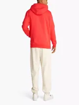 Buzo con capucha rojo de Tommy Jeans, corte regular, con cordones ajustables, bolsillo tipo canguro y logo bordado en el pecho.