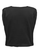 Musculosa negra oversize de algodón, con cuello redondo y sisas amplias.