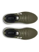 Championes Under Armour Charged Edge para hombre, color negro con detalles en verde flúor y suela blanca. Ideales para entrenamiento en gimnasio o al aire libre.
