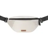 Riñonera reversible Cabaia modelo Honolulu, color beige con cierre negro y correa ajustable negra. Incluye un compartimento principal y un bolsillo lateral.