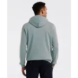 Buzo hoodie gris con el logo del pingüino Pete estampado en el centro del pecho. Tiene capucha ajustable con cordón y bolsillo tipo canguro.