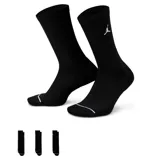 Pack de tres pares de medias deportivas Jordan Everyday Max Media, color negro con logo Jumpman en blanco.