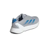 Championes Adidas Duramo SL color gris con detalles celestes y suela blanca. Zapatillas deportivas de running con capellada de malla transpirable y tecnología Lightmotion en la entresuela para mayor amortiguación.