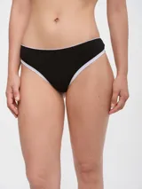 Colaless de algodón color verde agua con ribete blanco.