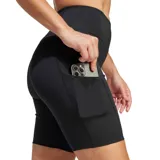 Calza corta de ciclismo Adidas Terrex Multi, color negro, con cintura alta, calce ajustado y logo Terrex estampado en blanco en la pierna derecha.