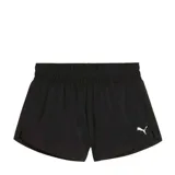 Short deportivo Puma color negro con cintura elástica y logo estampado en la pierna.