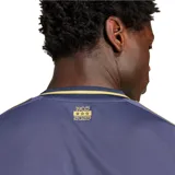 Camiseta de fútbol Adidas del Club Atlético Boca Juniors, modelo tercera equipación temporada 24/25. Diseño azul con estrellas doradas y detalles dorados en cuello y hombros. Incluye logo de Adidas, escudo del club y sponsor Betsson en el frente.