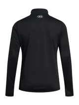 Buzo deportivo Under Armour Tech con medio cierre, color negro y logo blanco en el pecho.