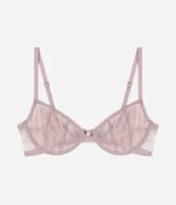 Soutien sin copa y con aro, confeccionado en laise floral color rosa viejo, con breteles finos ajustables.