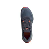 Zapatillas de trail running Adidas Terrex Soulstride, color azul con detalles en gris, naranja y violeta.