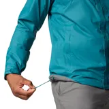 Campera impermeable Columbia Watertight II para hombre, color azul. Confeccionada con tecnología Omni-Tech™ que proporciona impermeabilidad y transpirabilidad. Cuenta con capucha ajustable, dobladillo ajustable con cordón, bolsillos con cremallera, protector de barbilla y puños ajustables. Se guarda en su propio bolsillo.