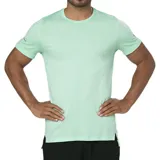Remera Asics de hombre color verde agua, de manga corta y sin costuras.