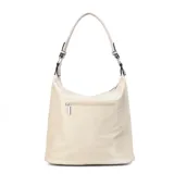 Cartera negra de símil cuero con doble cierre superior, bolsillo frontal con tapa y broche magnético, bolsillos laterales con cierre y correa larga regulable y desmontable.
