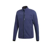 Campera de felpa para hombre, diseñada para el movimiento, con cierre frontal completo y cuello alto para mayor abrigo.