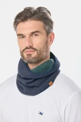 Cuello reversible de polar en colores combinados, con vivo a tono.