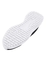 Championes Under Armour Edge Lthr, color negro con suela blanca. Diseñados para entrenamiento en gimnasio y al aire libre.