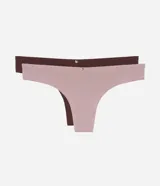 Kit de dos bombachas bikini básicas con hilo doble, sin estampa, confeccionadas en microfibra.