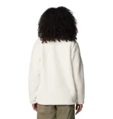 Campera polar Columbia color crema, con cierre frontal completo, cuello alto, bolsillos laterales y bolsillo en el pecho con cierre de velcro.