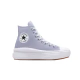 Championes Converse Chuck Taylor All Star Move Hi, color lila con plataforma blanca y suela marrón.