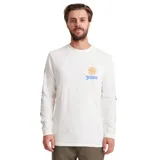 Remera de manga larga blanca con logo de Roark en el pecho y estampado en las mangas.