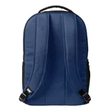 Mochila unisex Caterpillar negra con logo blanco, llavero fijo, bolsillo delantero, compartimento principal grande y bolsillos internos.