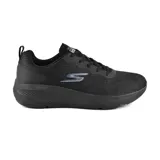 Championes de running Skechers GO RUN Elevate color negro, con capellada de malla técnica, amortiguación ULTRA GO y plantilla Air-Cooled Goga Mat.