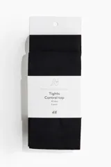 Pack de dos medias de nailon color negro, 40 deniers, con sección superior reforzada para modelar cintura y muslos.