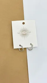 Aros pequeños plateados, tipo argolla.