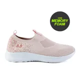 Championes deportivos American Sport Walsh color rosa de tejido de punto con suela blanca y plantilla con memory foam.