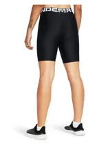 Short deportivo Under Armour HG Authentics de mujer, color fucsia, con cintura elástica con logo de la marca. Ajustado al cuerpo y de tejido HeatGear® transpirable.