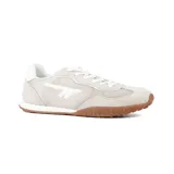 Championes Hi-Tec Darcy color gris claro con detalles en blanco y suela marrón.