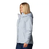 Campera Columbia 3 en 1 para mujer, modelo Whirlibird V Jacket. Capa exterior impermeable con costuras selladas y tecnología Omni-Tech™. Capa interior aislante con tecnología termorreflectante Omni-Heat™ y aislamiento Thermator™ de poliéster reciclado. Capucha ajustable, ventilación en las axilas, faldón para nieve, múltiples bolsillos y puños ajustables.