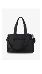 Bandolera morral color tostado con asas de mano y correa de hombro ajustables en color negro. Cuenta con un compartimento principal con cierre, un bolsillo frontal con cierre y tirador con la marca "LINCOLN'S", un bolsillo trasero con cierre y bolsillos laterales abiertos.